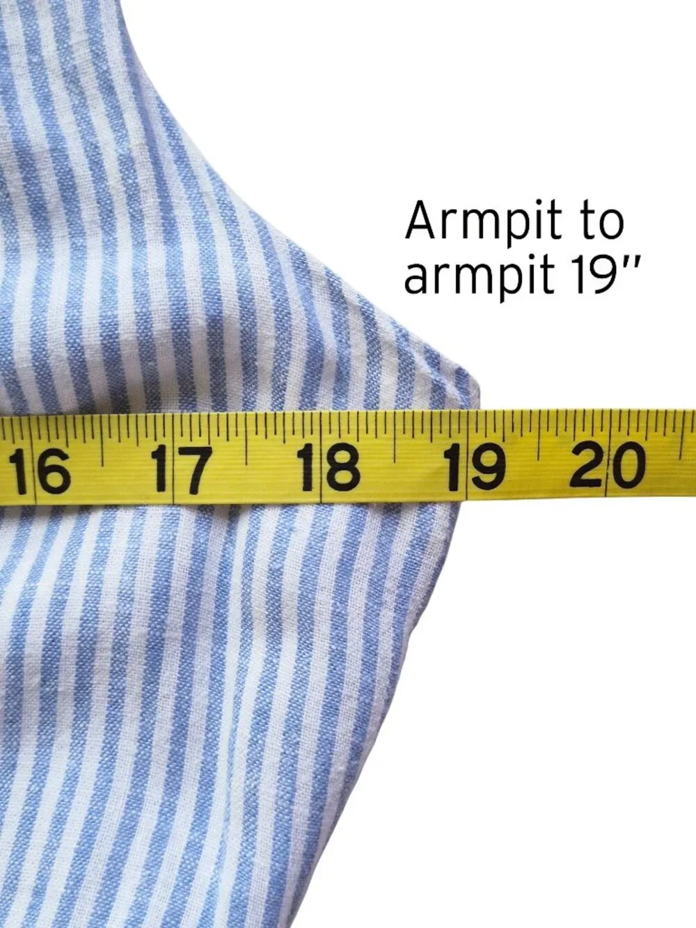 DRAPER JAMES RSVP Button Front Maxi Dress in Sky Blue & White Stripe M - Picture 10 of 15